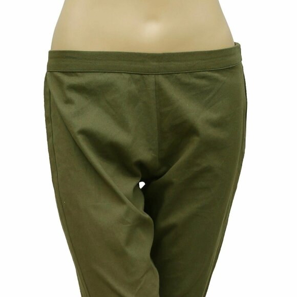 Free People Solid Formal Pants Olive Green Cotton Skinny Leg Zipper XS 220919 - Picture 2 of 4